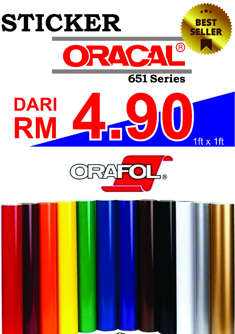 1ft x 1ft Oracal vinyl / sticker die cut / wrapping sticker / outdoor sticker [READY STOCK]